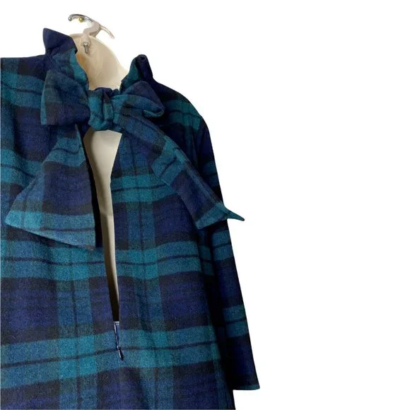 Tuckernuck | NEW Blackwatch Plaid Schoolgirl Bow Wool Faye Blouse Size M - Picture 9 of 11